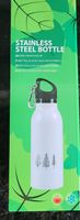 Edelstahl Trinkflasche, neu, weiss, mit Bäumen, Winter