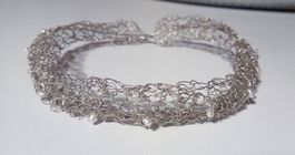 Choker Collier ras-du-cou designer en argent 925 avec perles