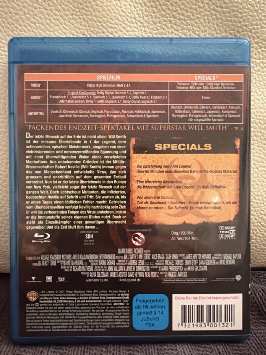 Tutti i DVDs: I am Legend - Will Smith - Blu-ray - Top Zustand! – Usato da Oberwangen b. Bern venduto da Ssimon2 1