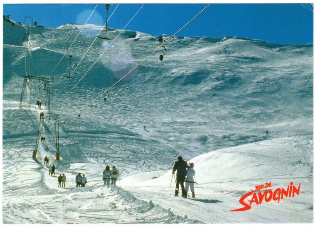 Cartoline postali: Savognin - Skilift Laritg – Usato da Binningen venduto da Mountainrider