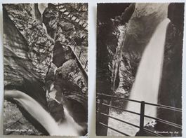 AK 2x um 1945: Trümmelbach Wasserfälle Lauterbrunnen (BE)