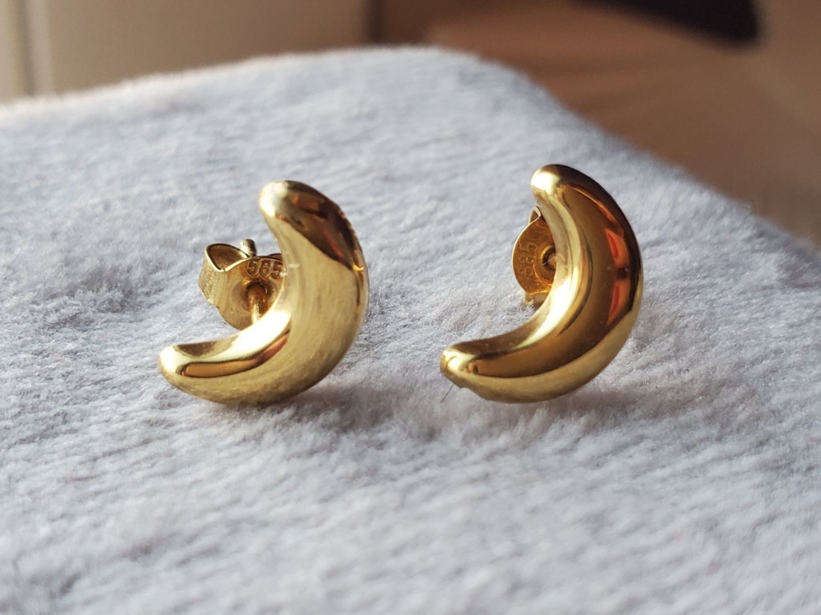 Boucles d'oreille: 14K Gelbgold Mond Ohrringe – Neuf (Voir description) à Villigen par chriwo 1