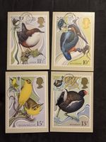 Ensemble de 4 cartes postales oiseaux, collection, 1980