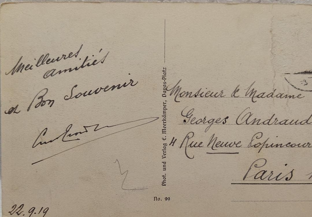 Cartoline postali: DAVOS  mit Seehorn  -  1919 – Usato da Delémont venduto da Domdom1 1