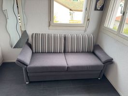 Schlafsofa grau gestreift ausziehbar