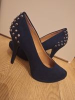 High Heels dunkelblau mit Nieten