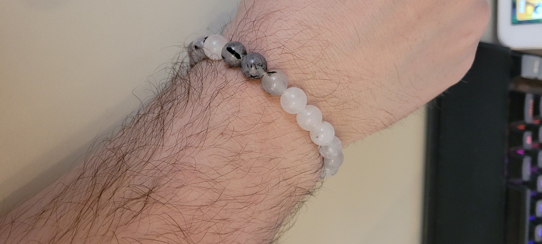 Bracciali & Braccialetti: Armband Kugeln 0,8mm Durchmesser Elastisch Weiss & Schwarz – Usato da Adlikon b.Regensdf venduto da ChriZ86 3