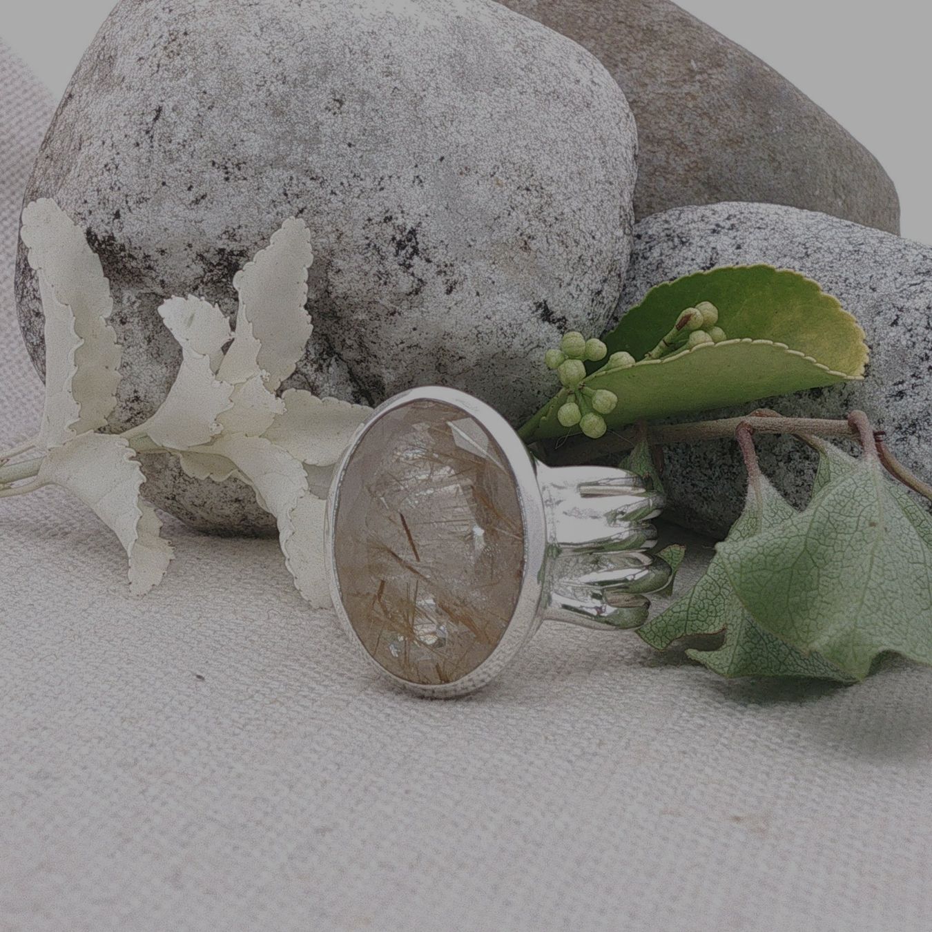 Olga Ribler Bagues: Statement Silber Ring 925 - Rutilquarz - Grösse 56 – Neuf (Voir description) à Luzern par Schmuckoutlet 7