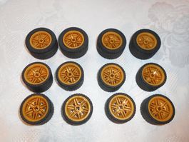 Goldfarbene Lego Räder DM ca 36 mm  ( Set 786 )