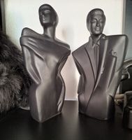 Keramik Paar Vintage -Wohndeko Art Deco  matt Höhe 28 cm.
