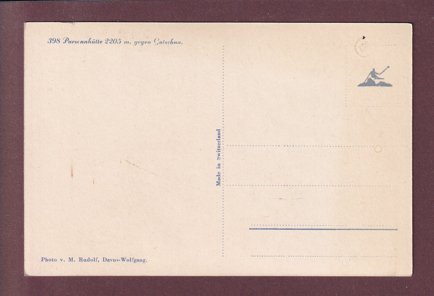 Cartoline postali: Davos - PARSENNHÜTTE – Usato da Pully venduto da nicecards 1