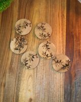 Untersetzer 5-er set aus Holz - Bird Coasters Custom Engrave