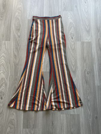 Trendige Schlaghose mit Streifenmuster, Grösse L- 30