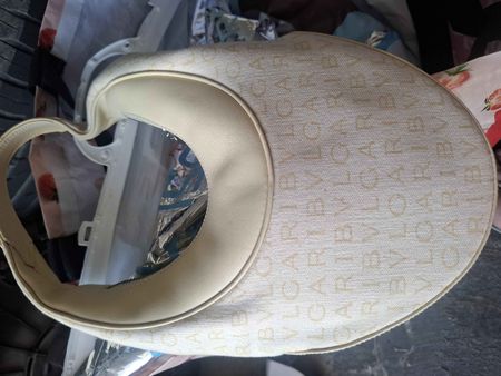 Sac porté épaule Bvlgari vintage beige et cuir crème