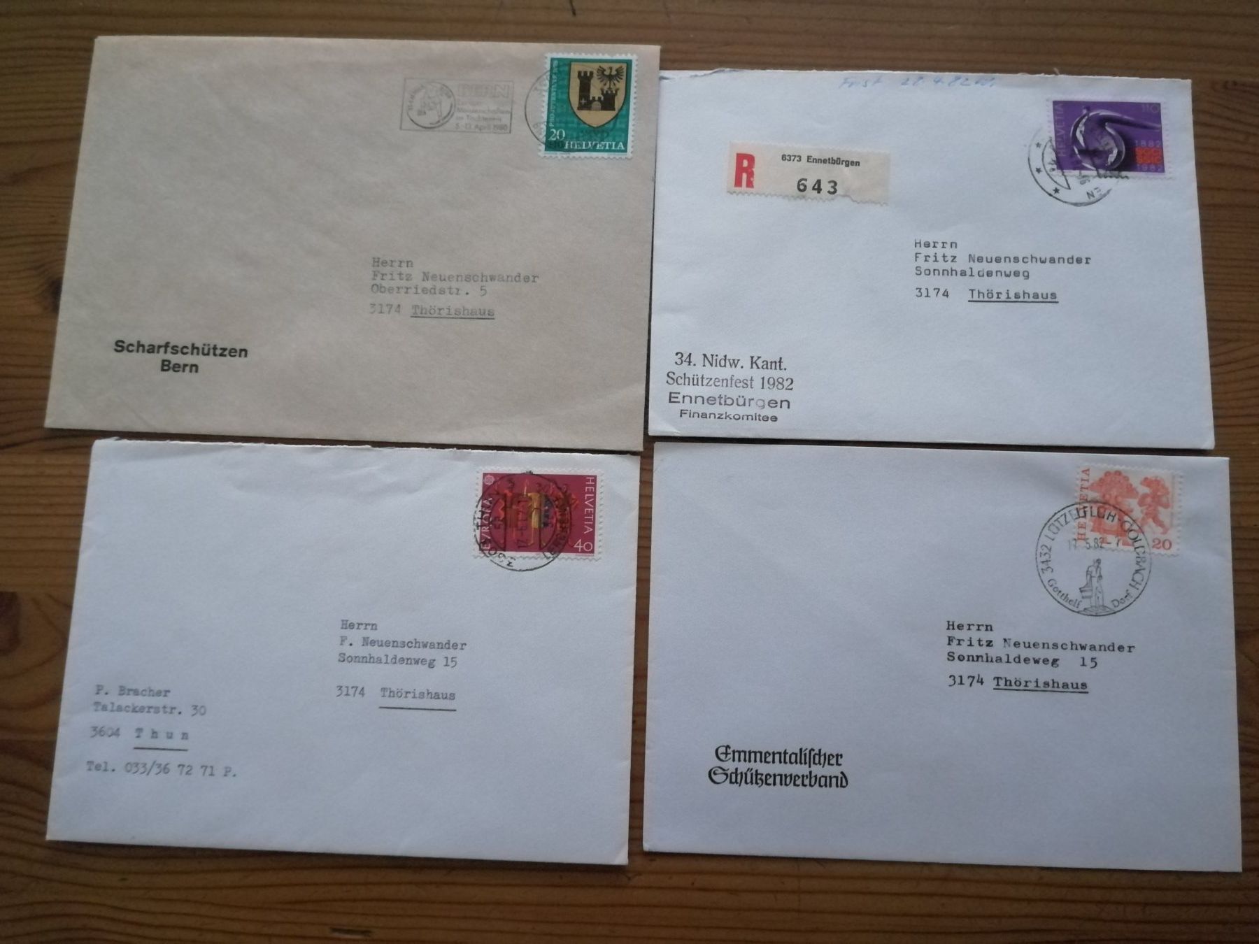 Alle Briefmarken: Briefumschläge diverse ca. 1980 Jahre – Gebraucht aus Hinterkappelen von 1399 1