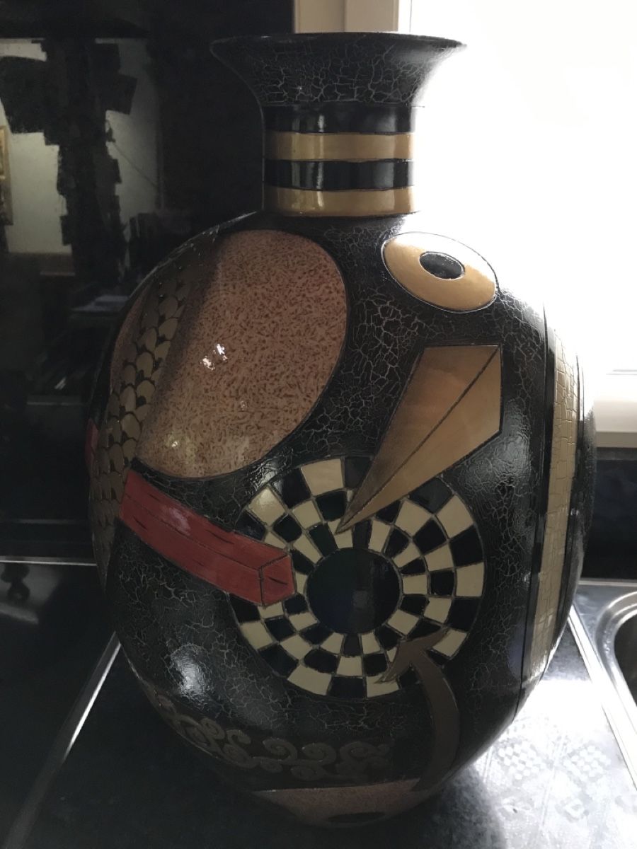 Vasen & Gefässe: Bodenvase mit Schachbrettmuster Unikat – Gebraucht aus Wolfhalden von SecondAntique 1