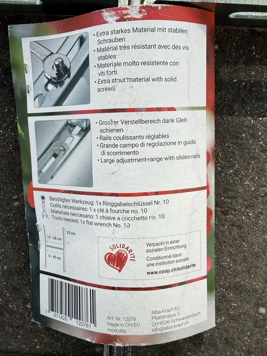 Ferramenta: 3 Blumenkastenhalter, Neu und Robust – Nuovo e nell'imballaggio originale da Uster venduto da Flummi 5
