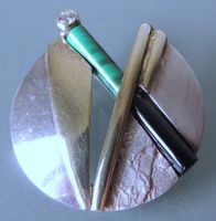 Silber 925 Anhänger mit Malachit Onyx und Zirkon 40 x 36 mm