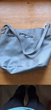 Graue Handtasche Leder-Look Sommer 2024 Damen-Accessoire 
