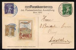 1913, Flugpost Vorläufer Liestal mit 3 Werbemarken, UNIKUM !