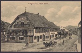 LANGENBRUCK BL, Hotel Bären, Kutsche, Pferde, Fahrrad belebt