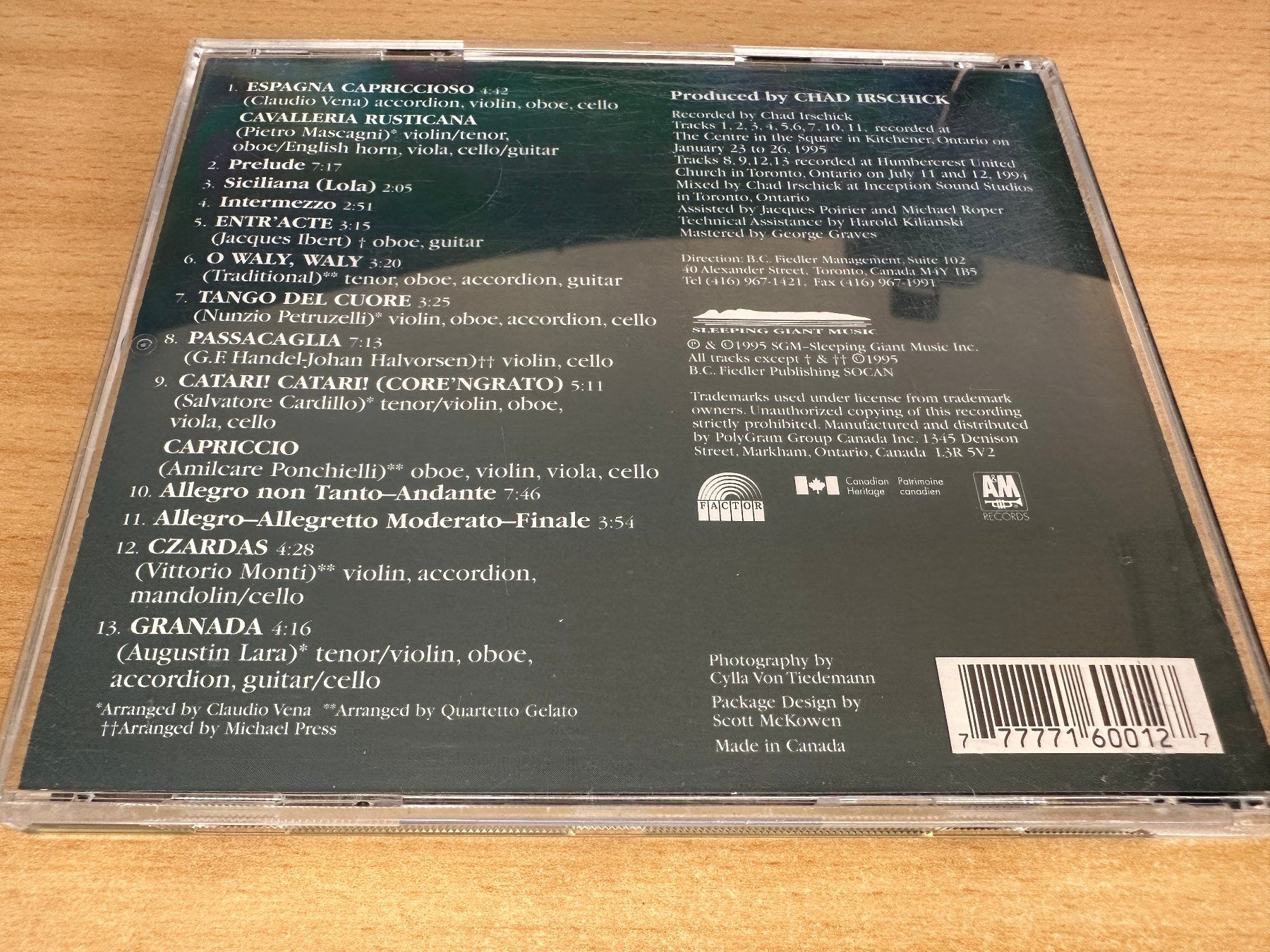 CD: Quartetto Gelato - Rustic Chivalry – Usato da Rikon im Tösstal venduto da Alpenmutz 1