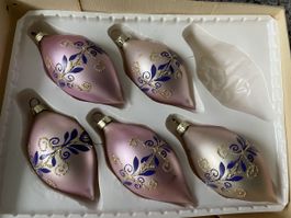 Antike Weihnachtsbaumschmuck Glaskugel lila