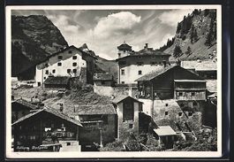 AK Splügen, Partie im Dorf, 1934