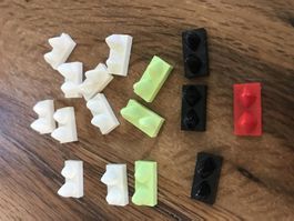 LEGO 16x Fliese 2 Zähne Krallen (15209)