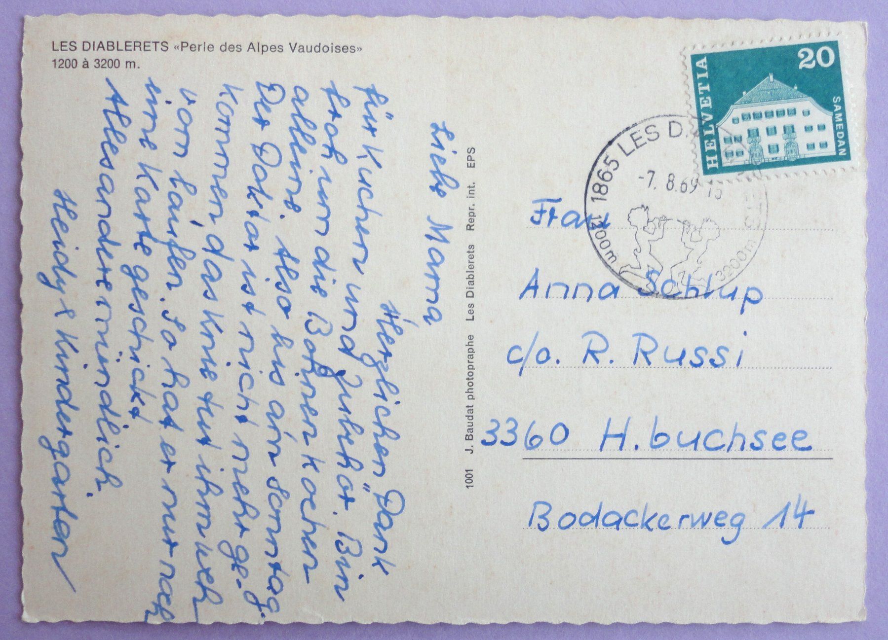 Cartes postales: Les Diablerets – D'occasion à Fétigny par Billy2miny 1