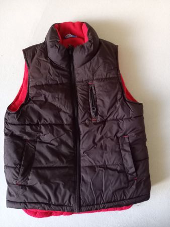 Weste / Gilet gefüttert braun / rot Gr. 122