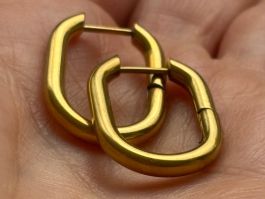 Luxus Elegante Edelsthal Kreolen Ohrschmuck  Farbe: Gold