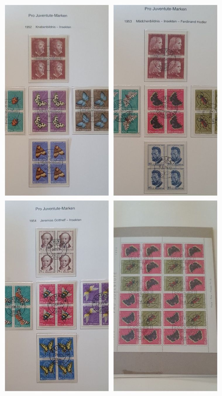 Alle Briefmarken: Pro Juventute 4er Block Sammlung 1913 - 2009 – Gebraucht aus Kreuzlingen von Rschweiz1 8