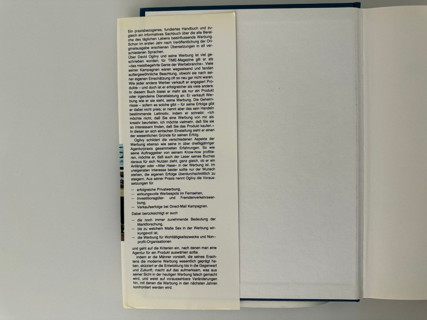 Bücher: David Ogilvy über Werbung 1984 – Gebraucht aus Bern von consign_agency 1