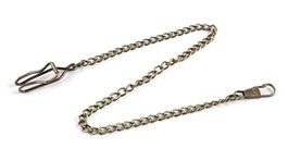 Taschenuhr - Kette mit Karabiner und Klammer in Bronze Neu