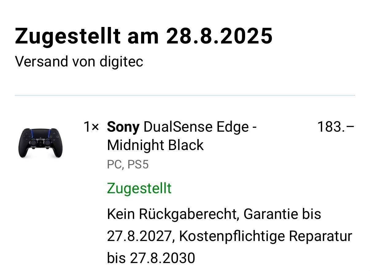 Sony Manettes: SONY PlayStation DualSense Edge® Controller Midnight Black – D'occasion à Zürich par muha
