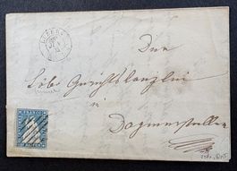BRIEF SCHWEIZ 1854/62 MÜNCHNERDRUCK BLAU