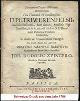Schweizer Druck aus dem Jahr 1704