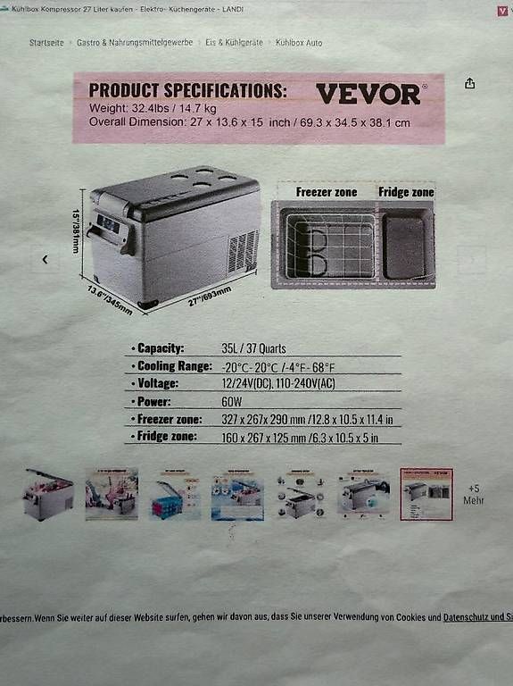 Frigoriferi & Refrigeratori: Kompressor Kühlbox Vevor 35Liter 12V/220/ – Usato da Rickenbach SO venduto da Bazoka13 4