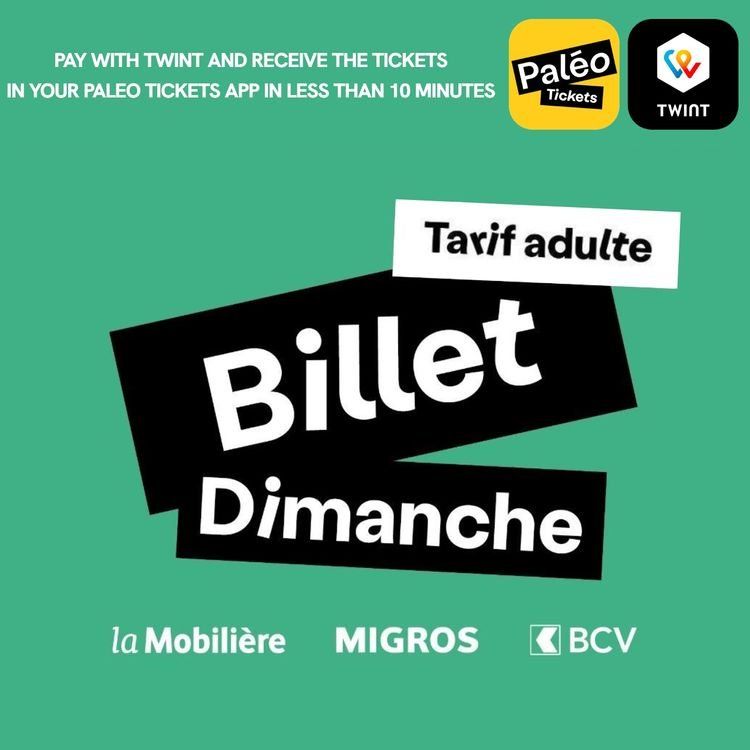 Billets: Paléo Ticket Adulte - Dimanche 27.07.25 – Neuf avec emballage d'origine à saviese par sbo_2nk8