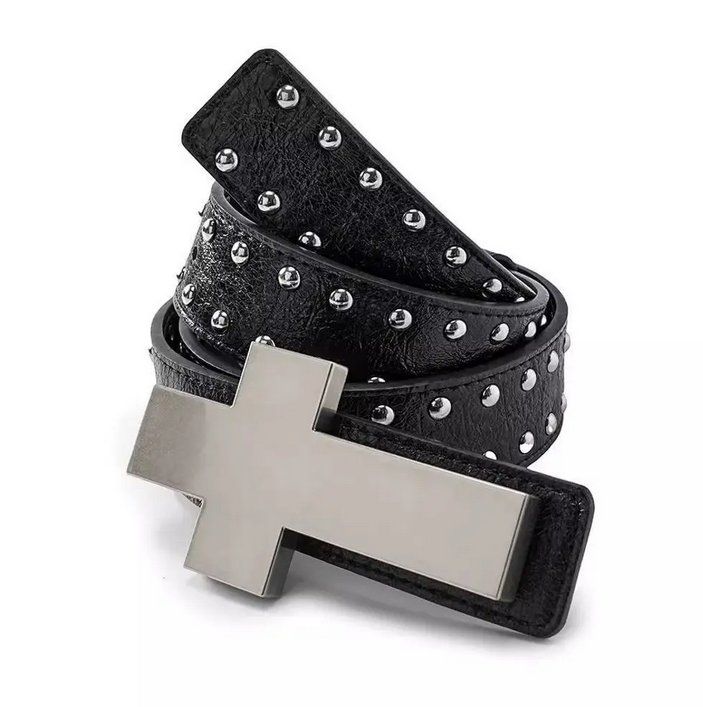 Cinture: Schwarzer Gürtel mit Rivet Gothik Punk - Ceinture – Nuovo e nell'imballaggio originale da Lausanne venduto da FASHION-WORLD-SHOP 3