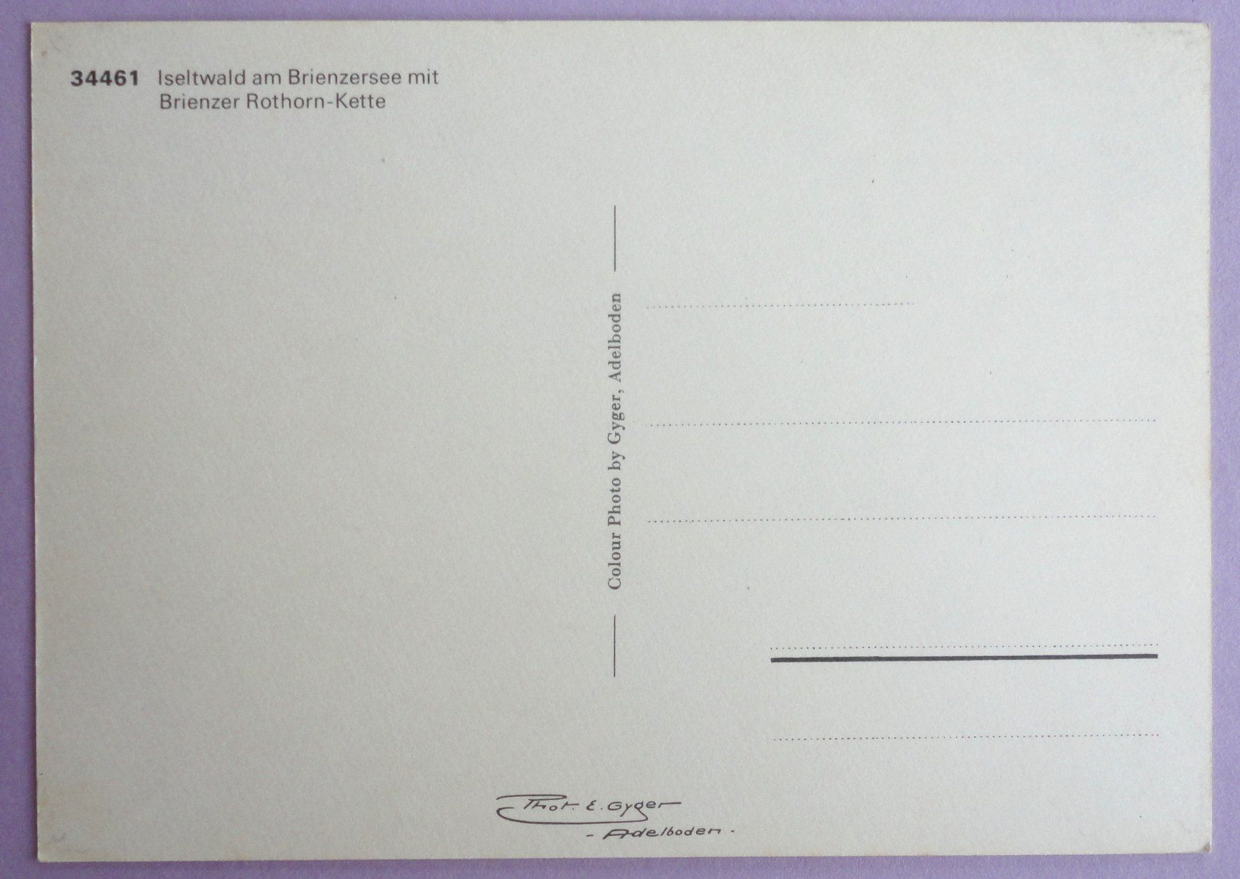 Cartoline postali: Iseltwald am Brienzersee – Usato da Fétigny venduto da Billy2miny 1