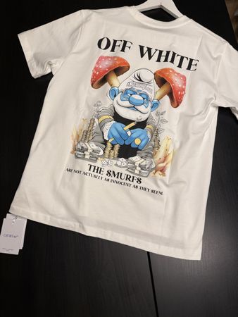 T-Shirt Off-White Smurfs weiss neu Grösse L
