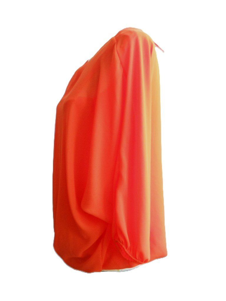 Camicette: Gr. 34 Oranges Oberteil mit Untershirt BLICKFANG – Usato da Basel venduto da FRAU.ZAUBER.MOND 1