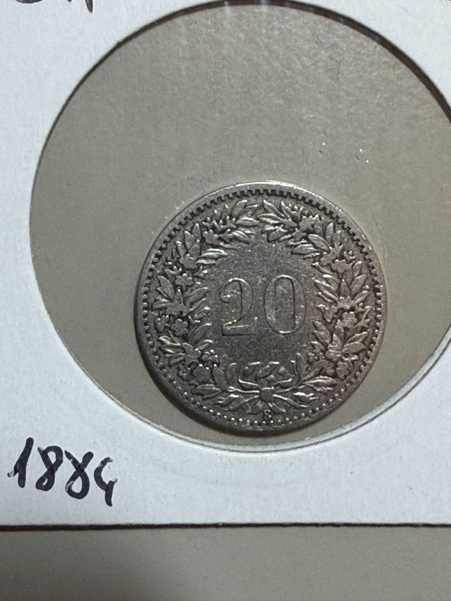 Toutes les monnaies: CHF 0.20 - 1884 – D'occasion à Payerne par Mike1682