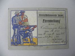Karte Zuzwil SG Schützenfest Ehrenmeldung 1925 Militär