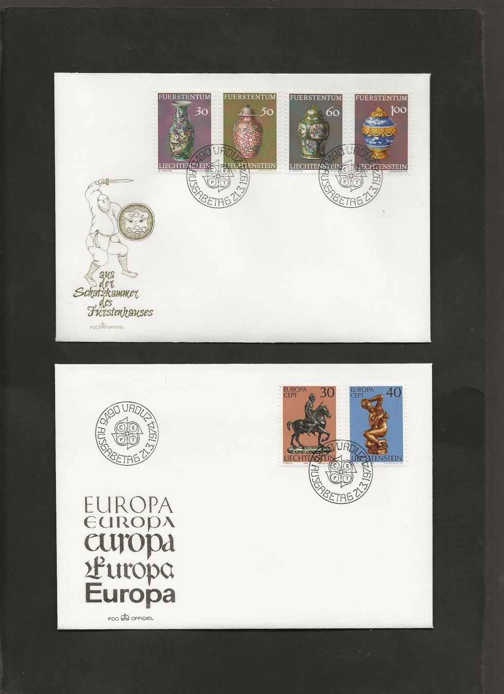 Tutti i francobolli: 16 FDC Liechtenstein 1972 bis 1974 – Usato da Au ZH venduto da xelagreb01 8