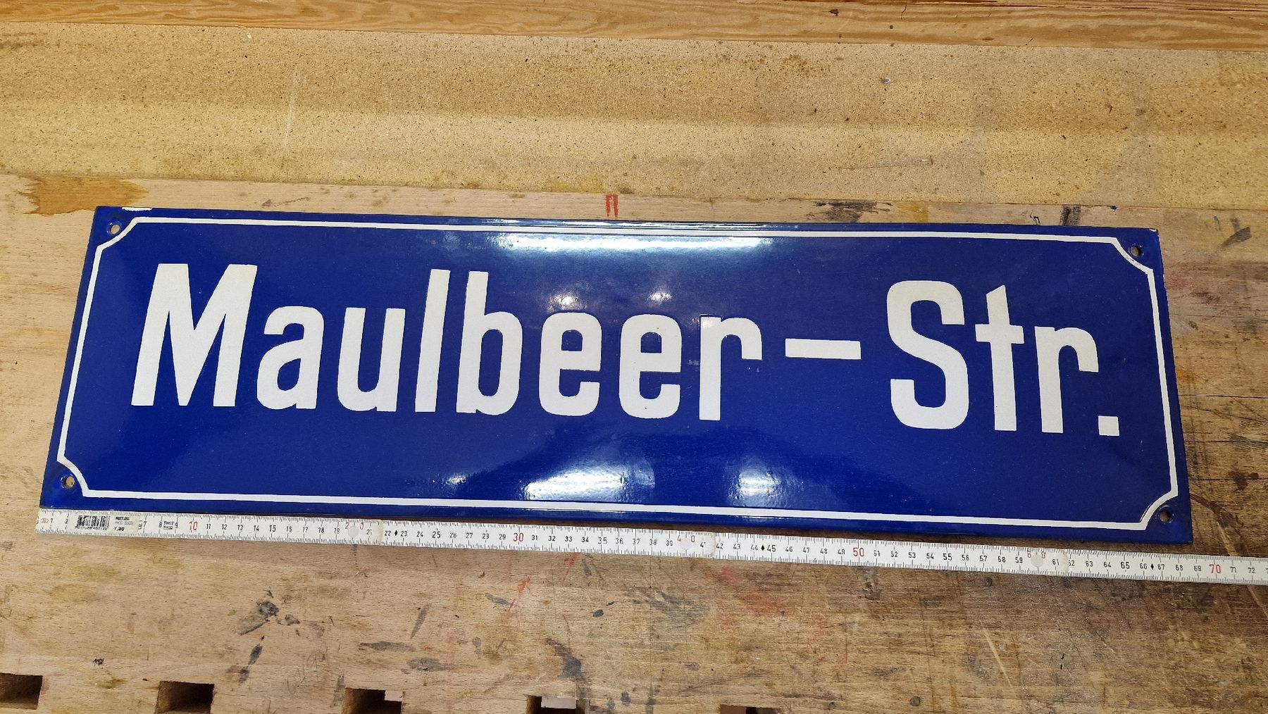 Insegne: Emailschild, Strassenschild, "Maulbeer-Str. – Usato da BERN venduto da Intarsia 2