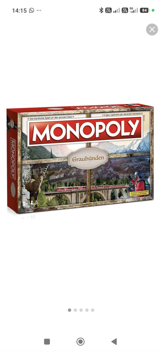 Giochi: Monopoly Graubünden Brettspiel neu – Nuovo e nell'imballaggio originale da Schiers venduto da Topflash74
