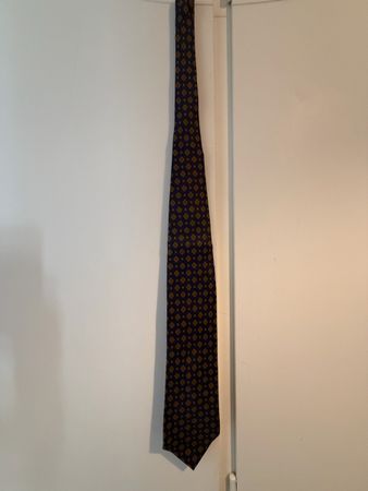 Cravatta Luciano Firenze 100% Seta Fantasia Blu/Oro